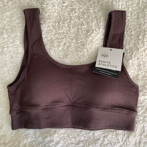 NWT - Senita - Ribbed Seamless Bra - Espresso